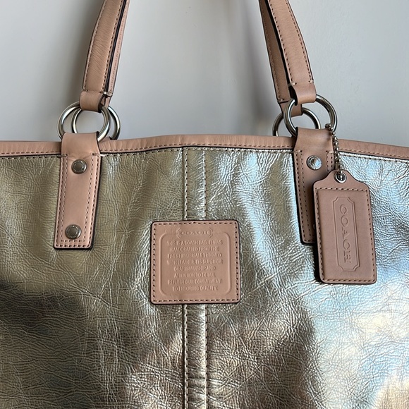 COACH Champagne Gold Tote - Picture 3 of 16